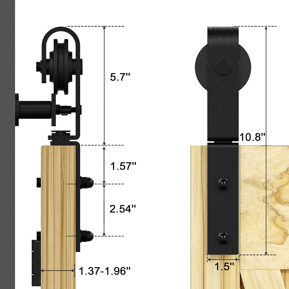 Kit de montare usi pliabile, mecanism usa plianta, 92 cm, Qinaixqm