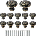 Pachet de 12 butoni din bronz vintage ușă dulap, sertar