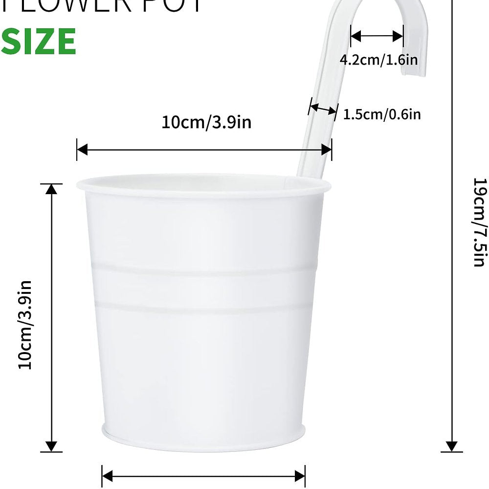 Ghivece suspendate din metal, alb sau negru, pachet de 10, KINGLAKE