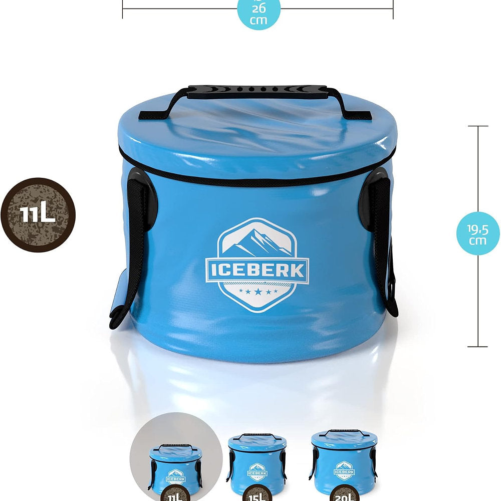 găleată pliabilă ICEBERK cu capac și geantă din plasă 11 l