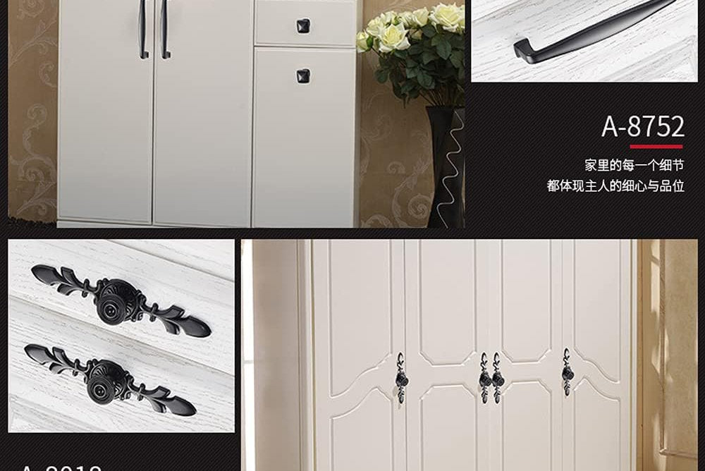 Maner mobila, Weidu, 160mm, inox, negru, pachet de 10