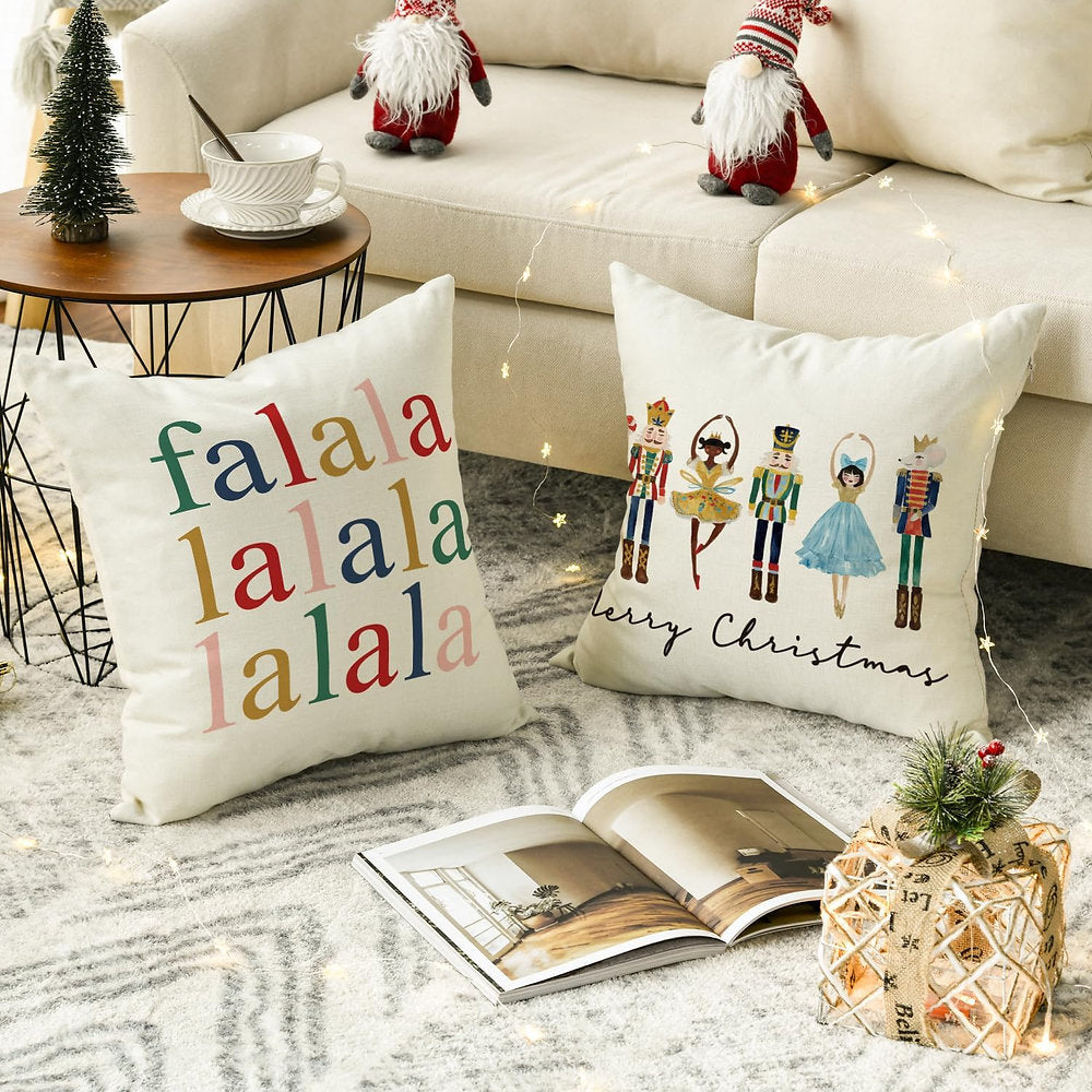 Set de 4 fete perna Craciun, decorativa, iarna, 45x45cm