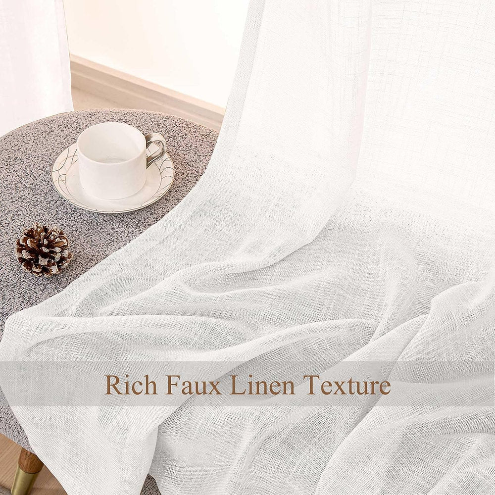 Perdele LZE Home decorative cu ochiuri semitransparentă, 175 x 140cm, alb