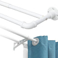 Galerie dubla, Tija, bara perdea, draperie INFLATION extensibila, 74-132cm, alb