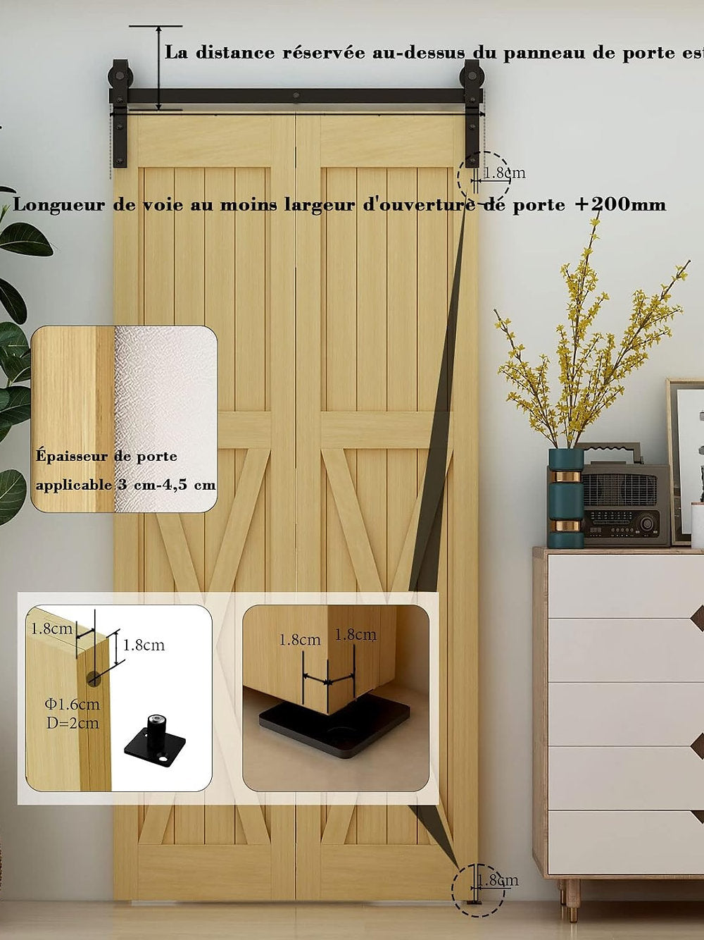 Kit de montare usi pliabile, mecanism usa plianta