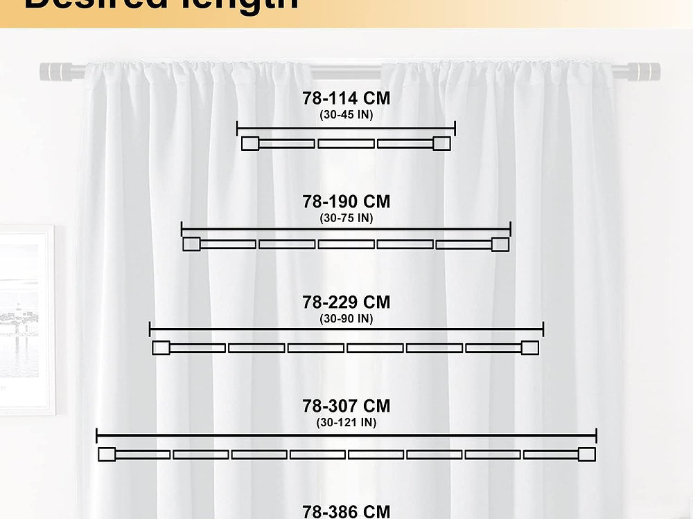 Galerie, INFLATION, bara perdea, draperie extensibila, 78-229cm, negru