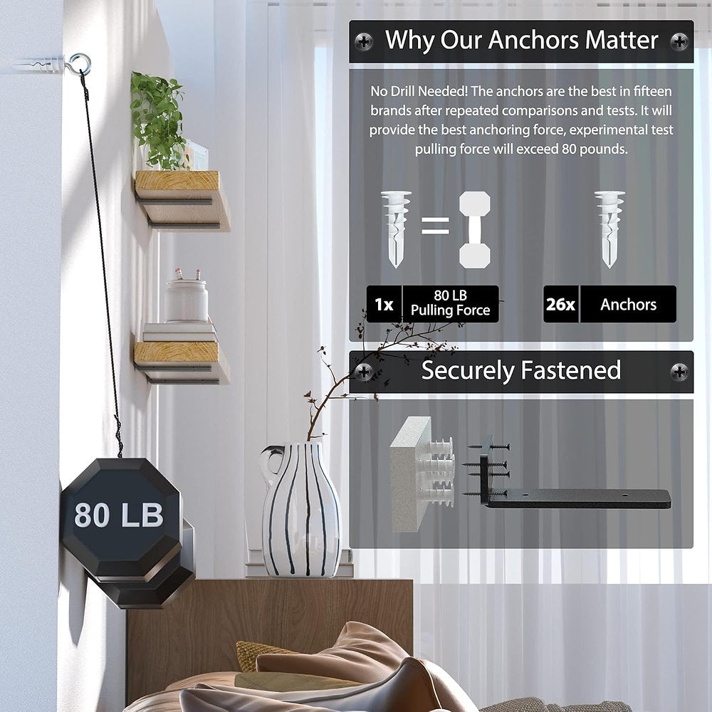 Suport polite, metalice pentru rafturi 30x4cm, set de 2