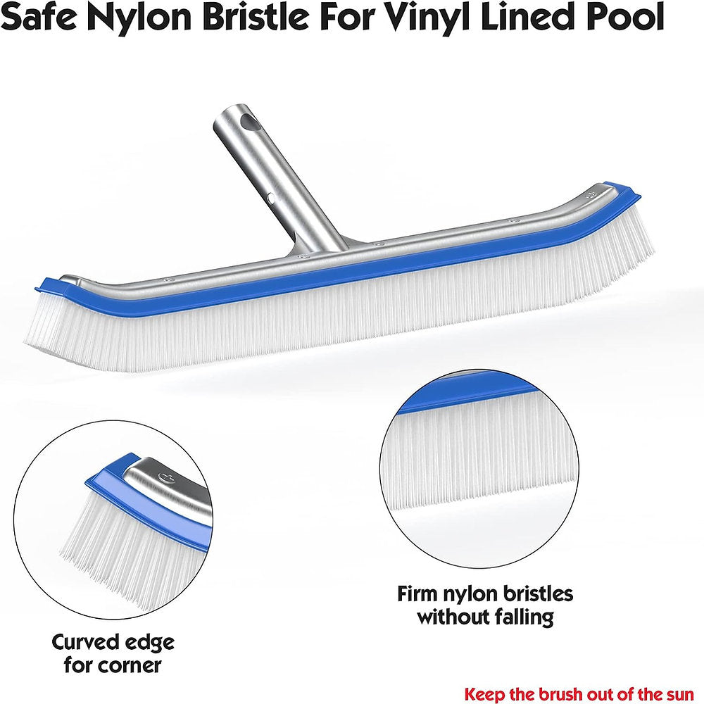 Perie curatare piscina, curbata 43cm, coada 140cm