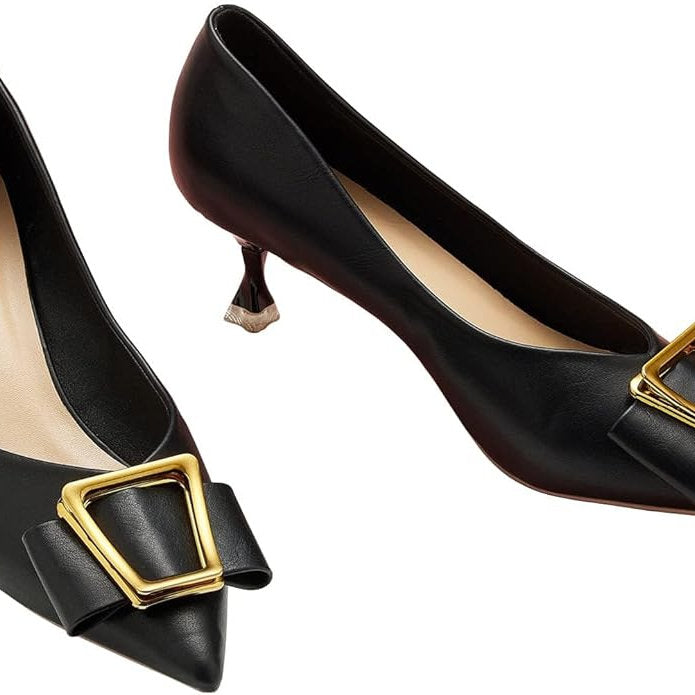 Pantofi cu toc, C.Paravano, piele premium, 41, negru