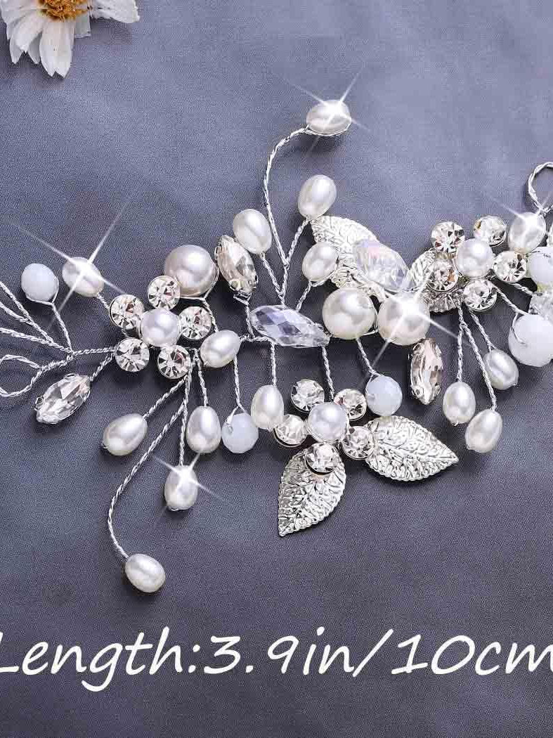 Accesoriu par mirese, Unicra, cu perle si cristale nunta si alte ocazii, 10cm