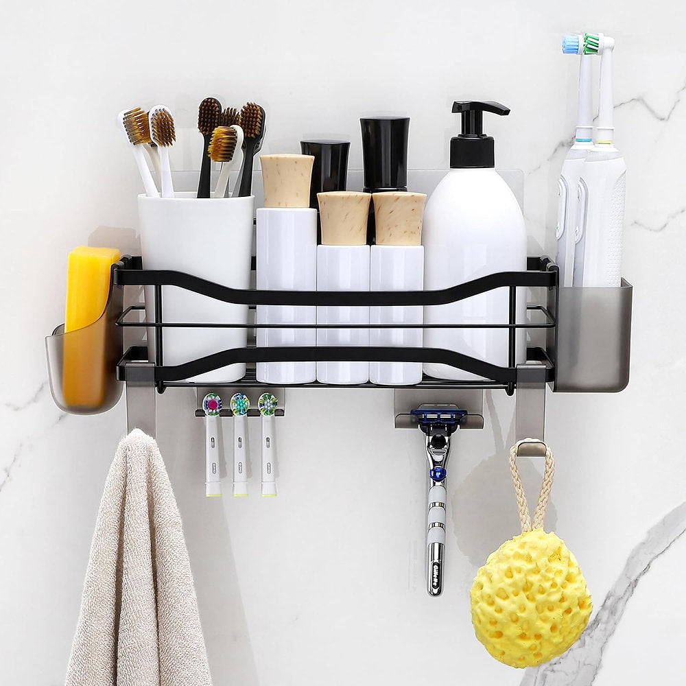 Set de 2 rafturi cu 6 accesorii, 29x9cm