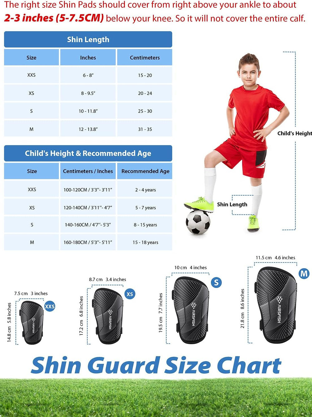 Aparatori fotbal tibie, copii, XS-S, 6-12ani