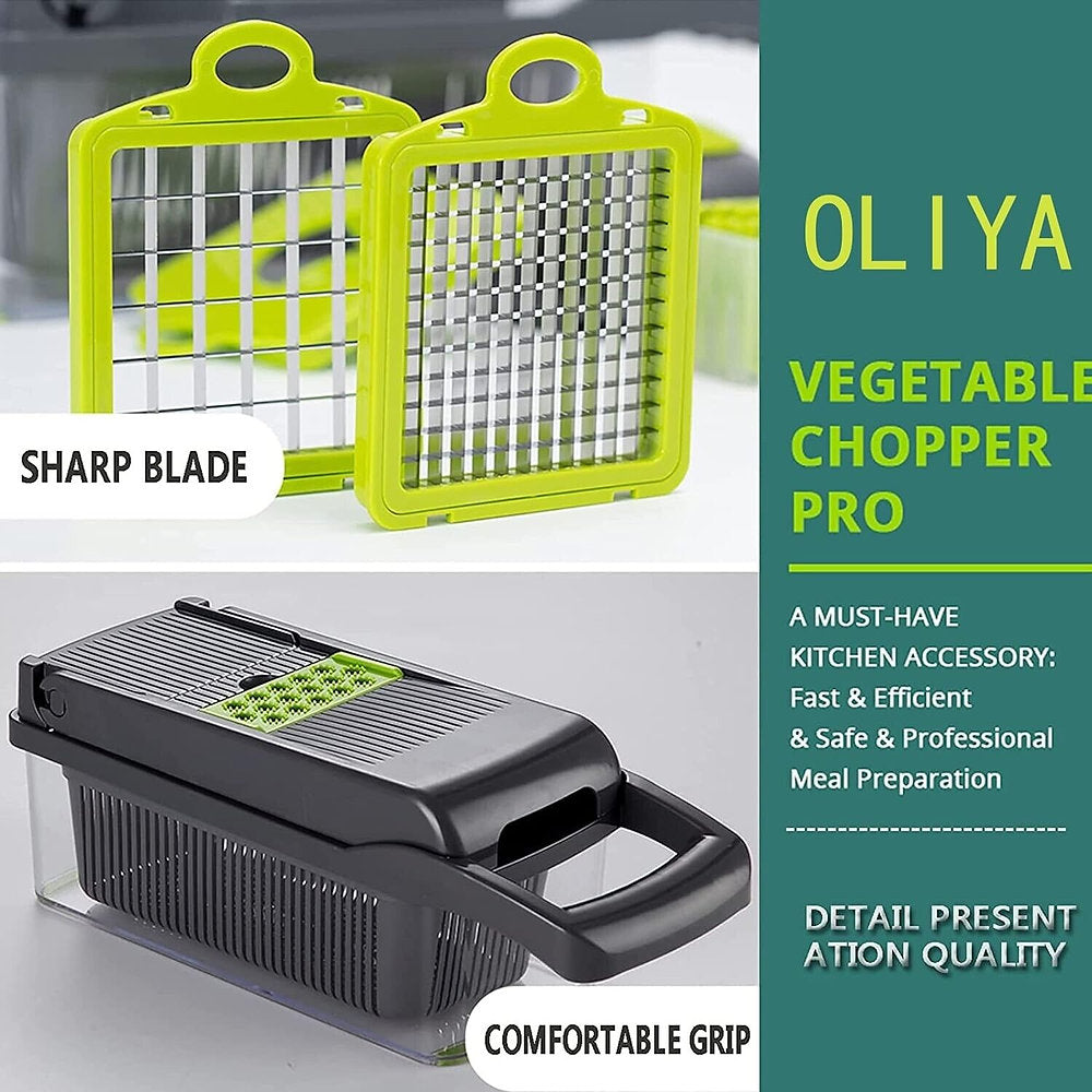 Feliator, taietor fructe, vegetale, OLIYA, 12in1, multifunctional