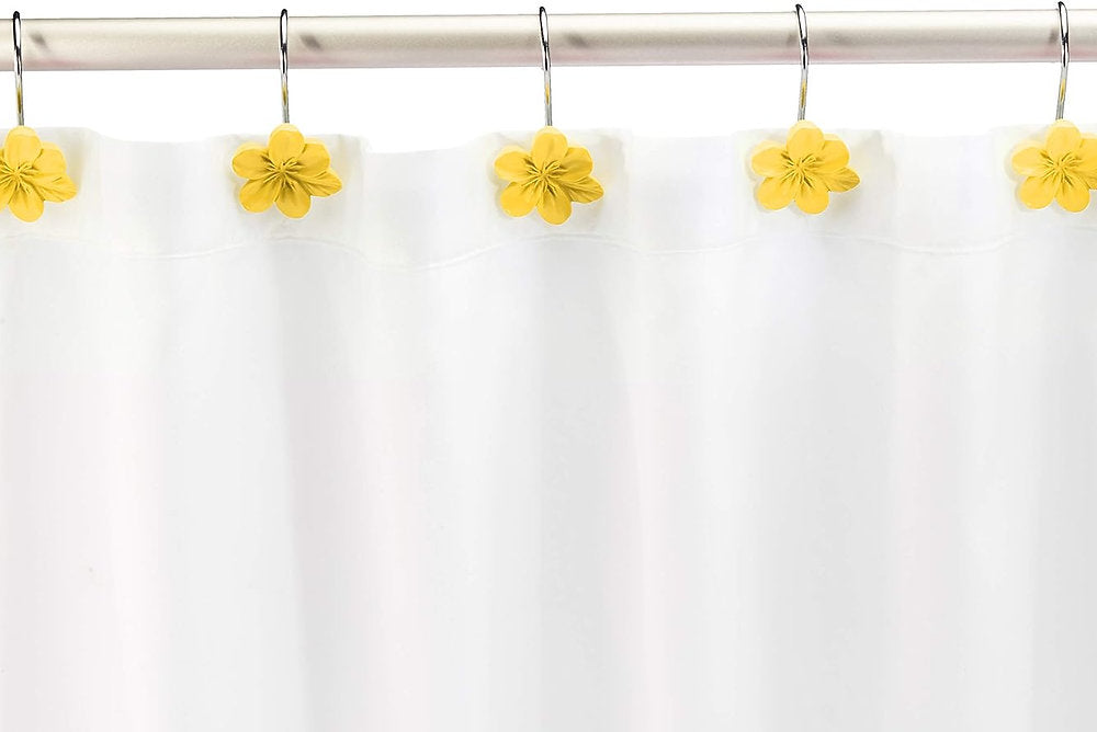 Carlige pentru perdele de duș, Amazon basics, motiv floral, set de 12