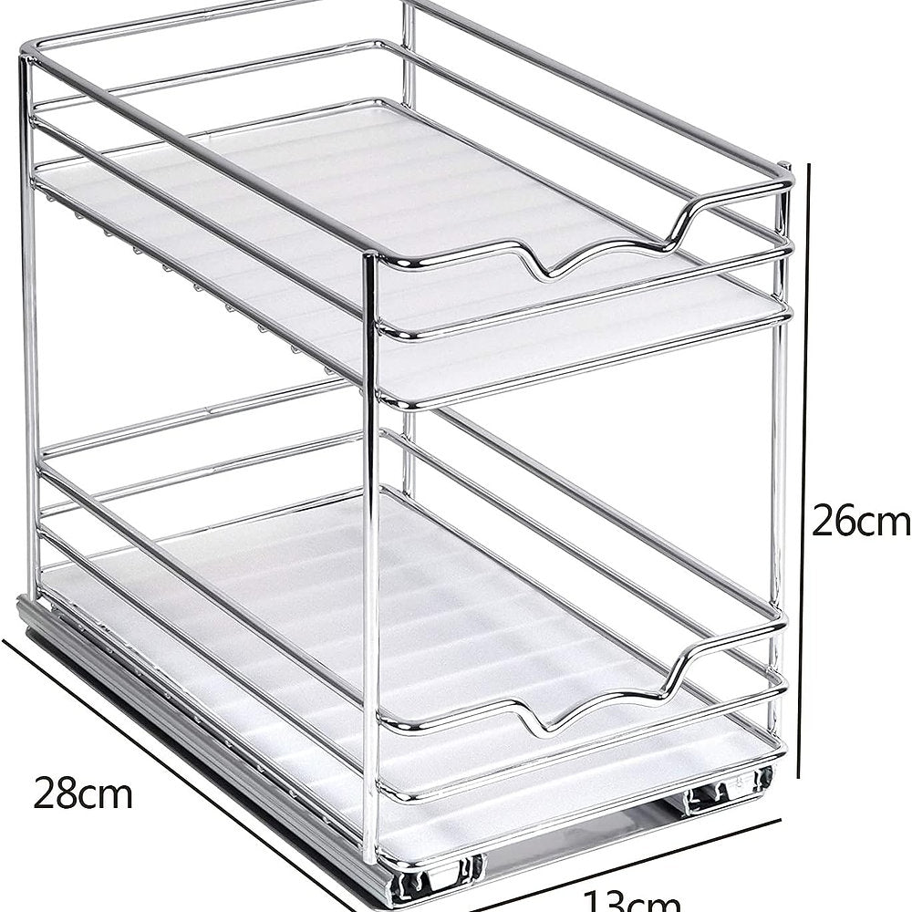 Raft, organizator condimente universal pe sine cu fixare dulap 28x13x26cm