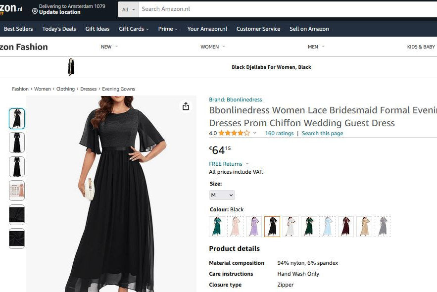 Rochie eleganta pentru ocazii, negru, M
