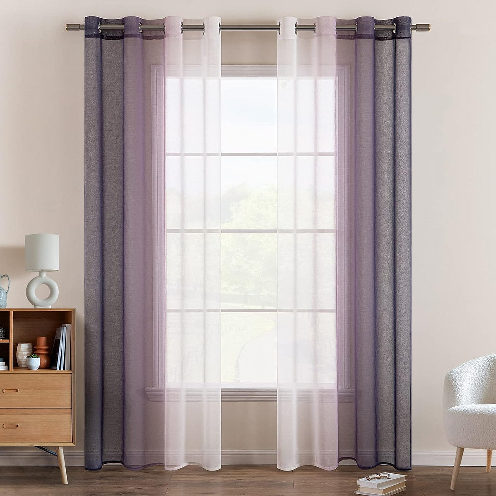 Perdele EMEMA, cu ochiuri semitransparentă, 140 x 245cm, mov