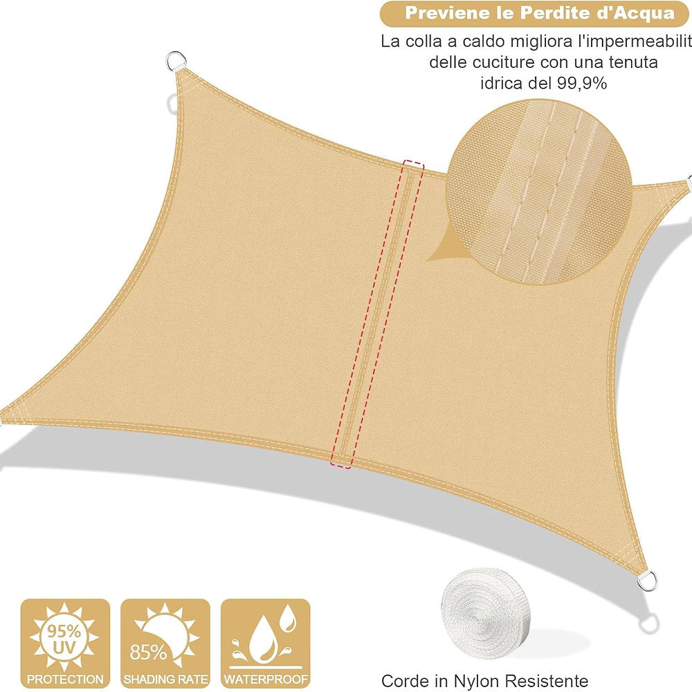 Copertina Axt Shade, prelata, protectie solara Premium 5x6 m, nisip