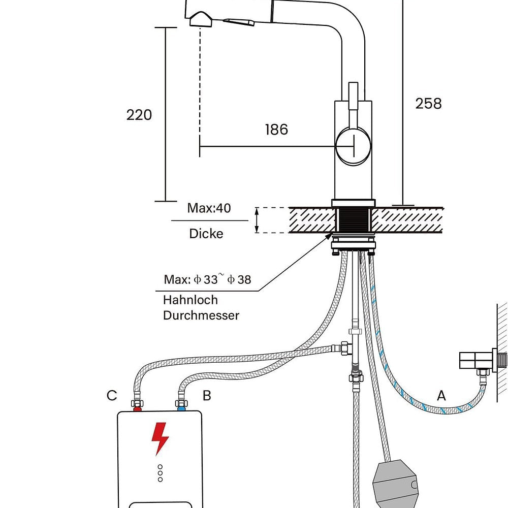 Robinet retractabil, cu pulverizator LONHEO, 360°