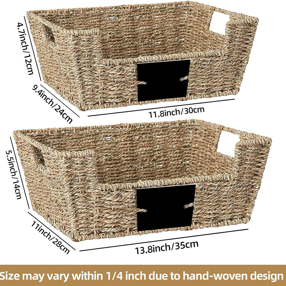 Coș de depozitare decorative OUTBROS țesut, set 2 coșuri din ratan
