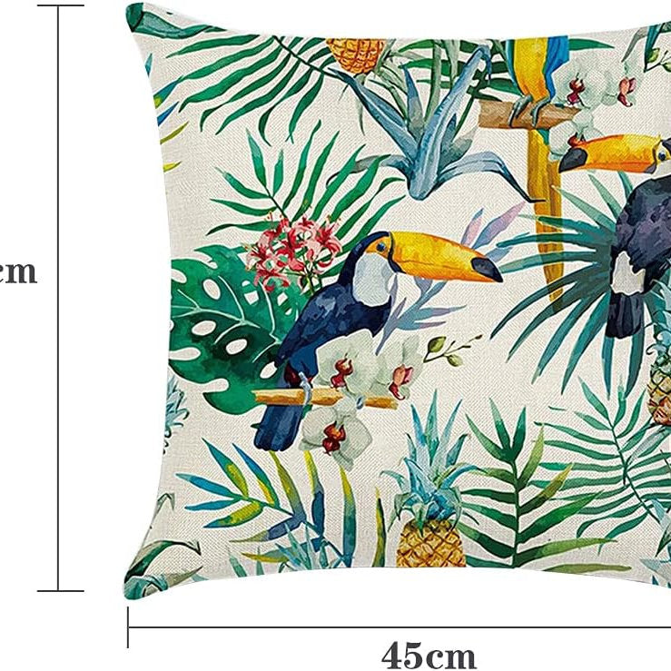 Fete perna impermeabile, husa decorativa , 45x45cm set de 4, flamingo