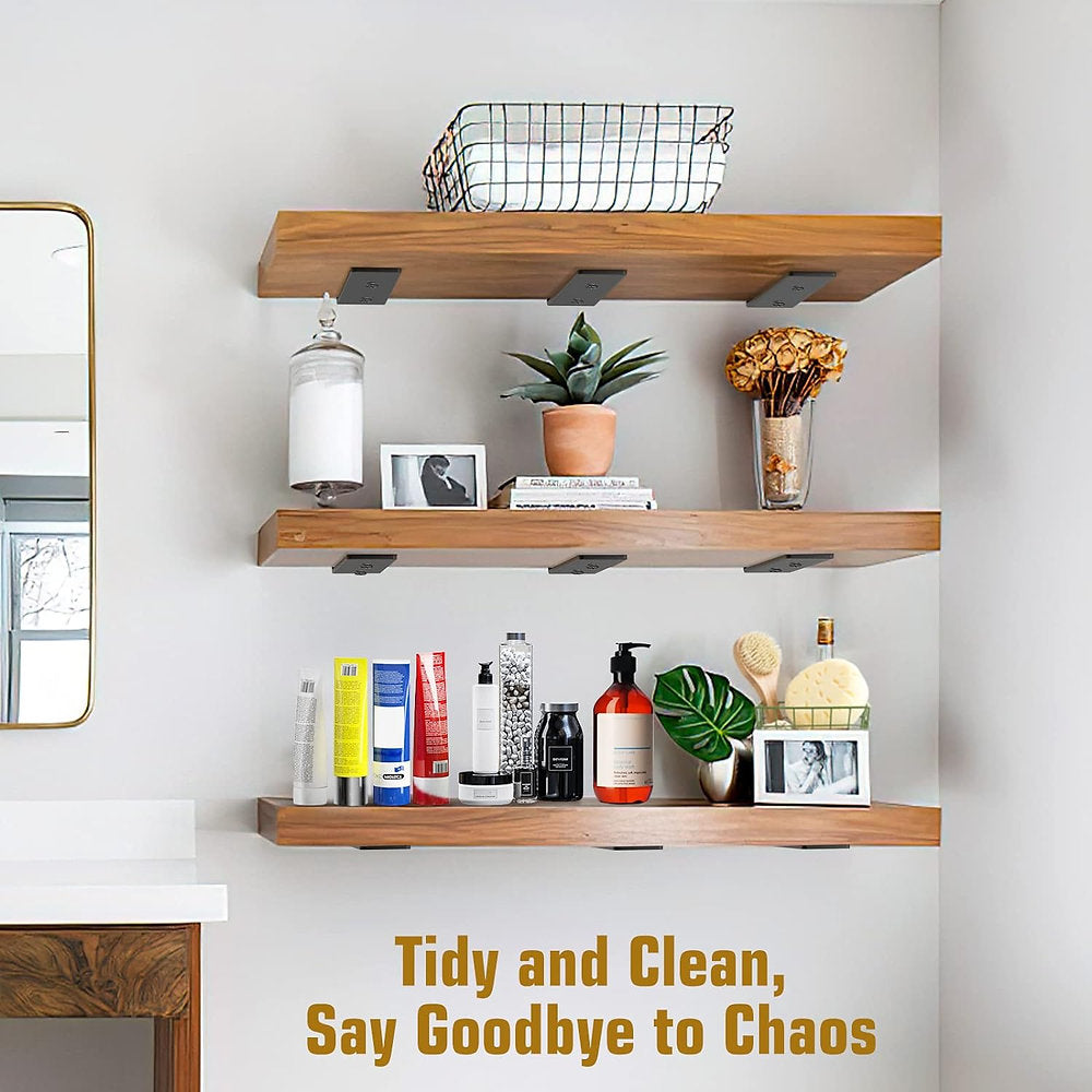 Suport polite, metalice pentru rafturi 20x4cm, set de 2