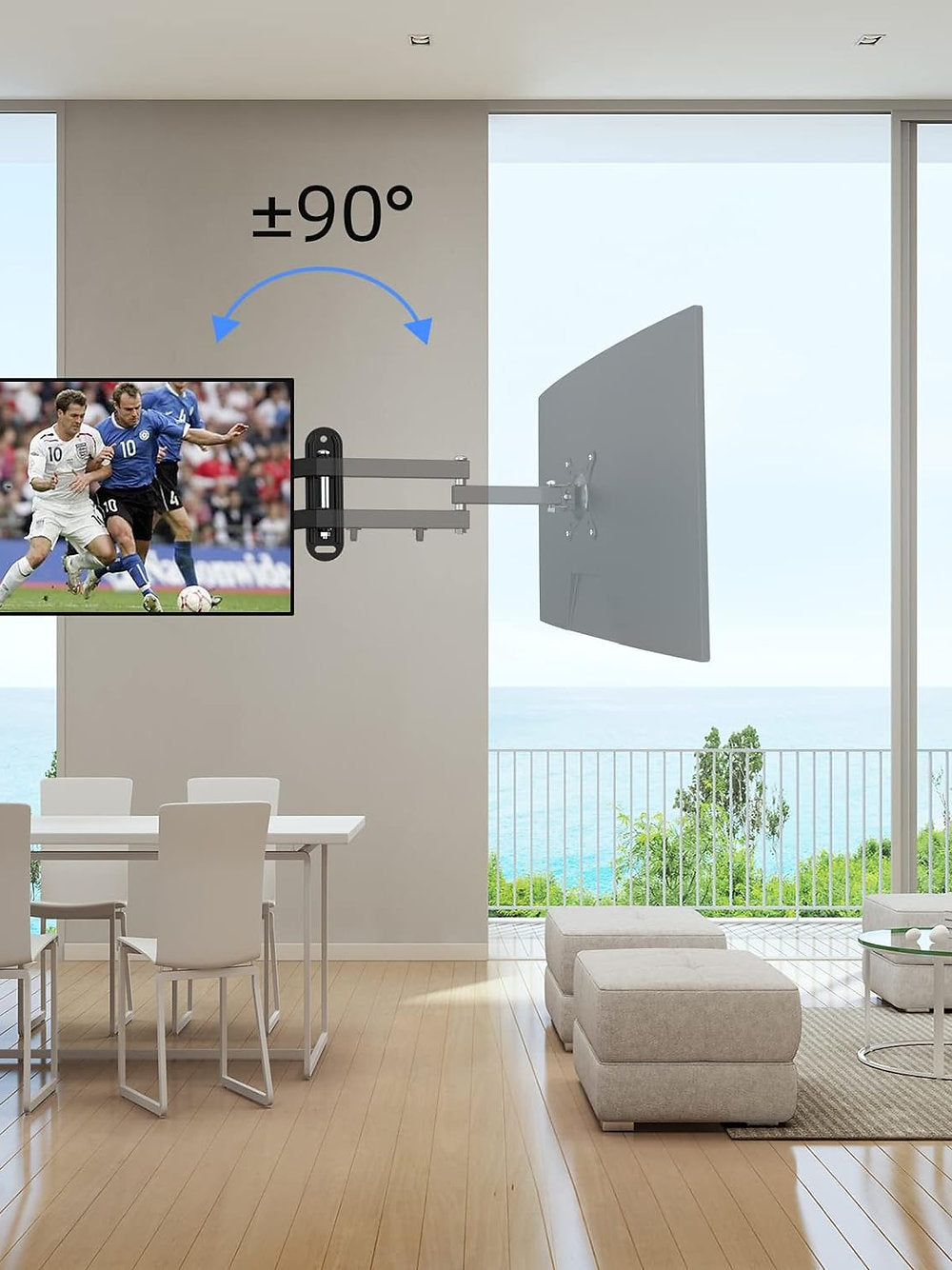 Suport monitor, tv, perete pivotant 15-32 inch, Suptek max 13 kg, Negru