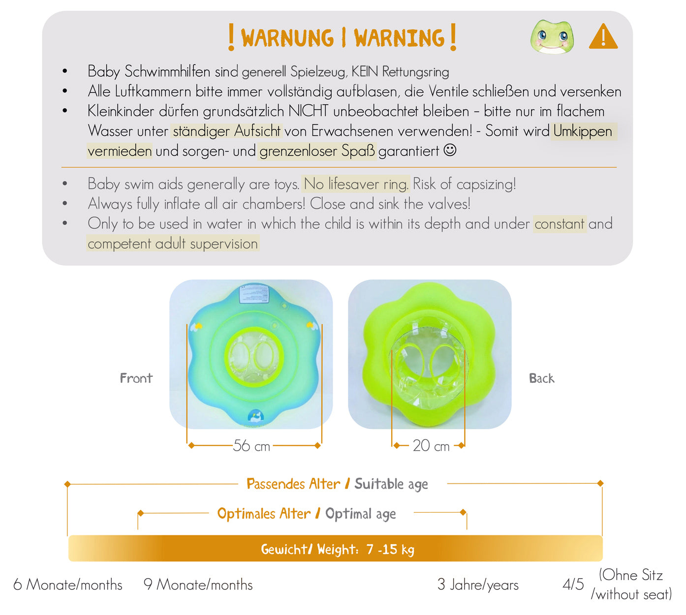 Colac gonflabil bebe si copii edwekin, 56 cm