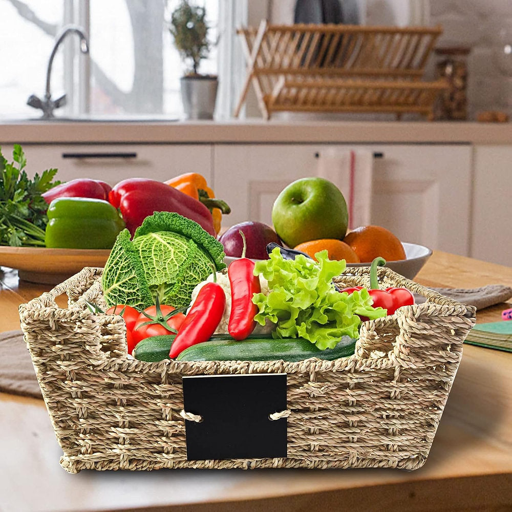 Coș de depozitare decorative OUTBROS țesut, set 2 coșuri din ratan