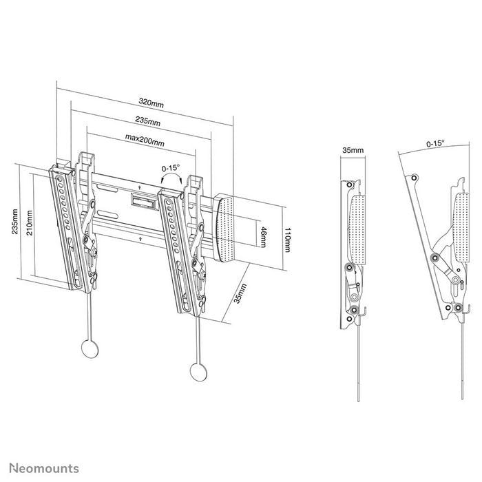 Suport TV rabatabil, pentru TV 25 - 101cm