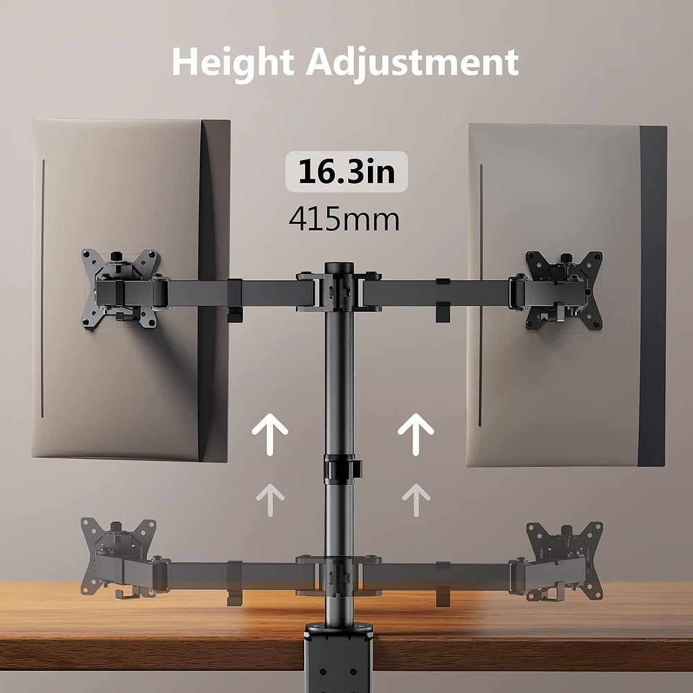 Suport doua monitoare, ErGear, 13-32", reglabil, inclinare