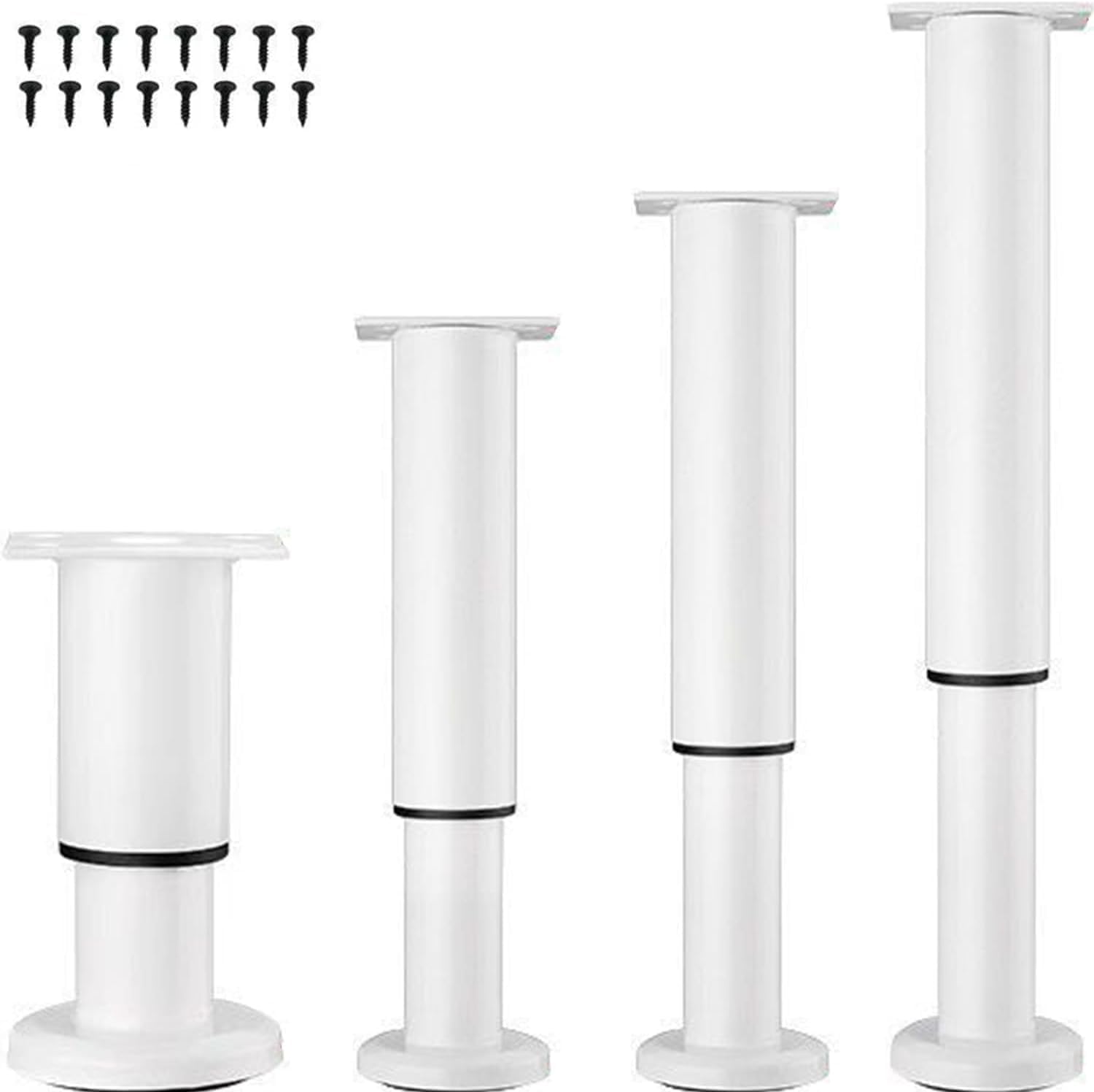 Set de 4 picioare mobilier, 25-42cm., Alb