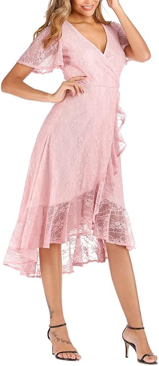 Rochie petrecere eleganta, dantela, LaOrchid, rochie seara, nunta, roz, L sau XL