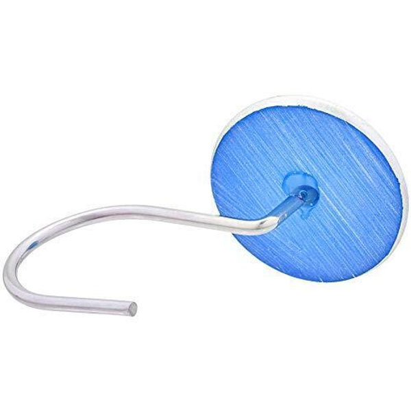 Cârlige pentru perdele de duș, albastru, set de 12