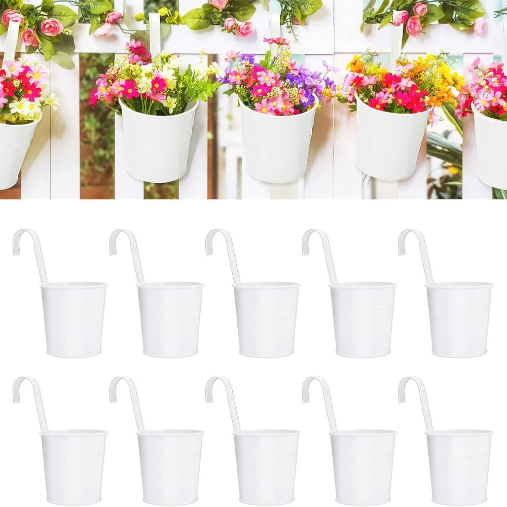 Ghivece suspendate din metal, alb sau negru, pachet de 10, KINGLAKE