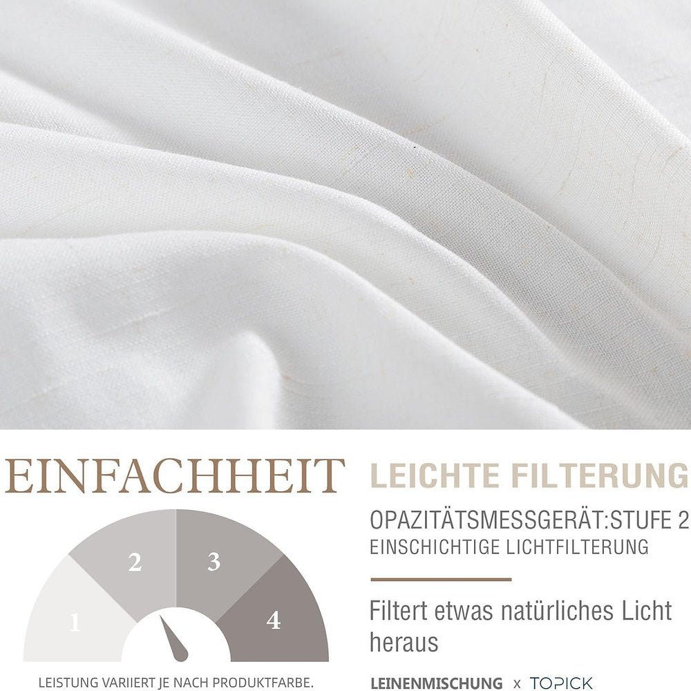 Perdele TOPICK cu ochiuri semitransparentă, in, 130 x 225 cm, alb