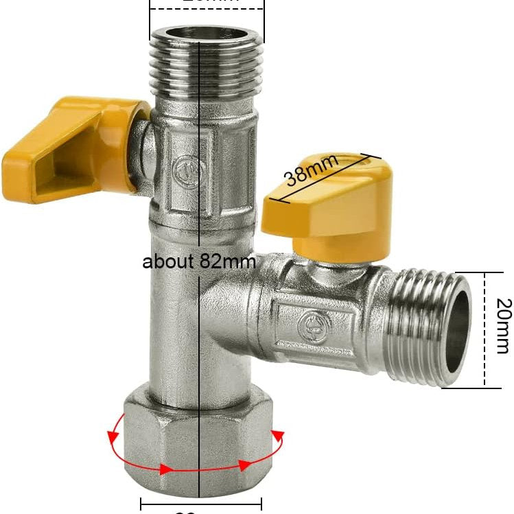 Adaptor, divertor 3cai, doi robineti, 1/2