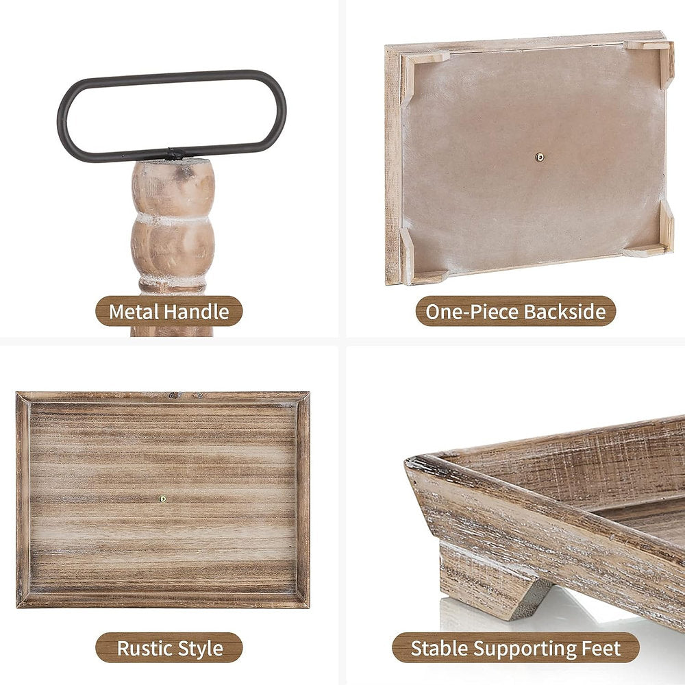 Tava prezentare, doua nivele, lemn, 40x40cm