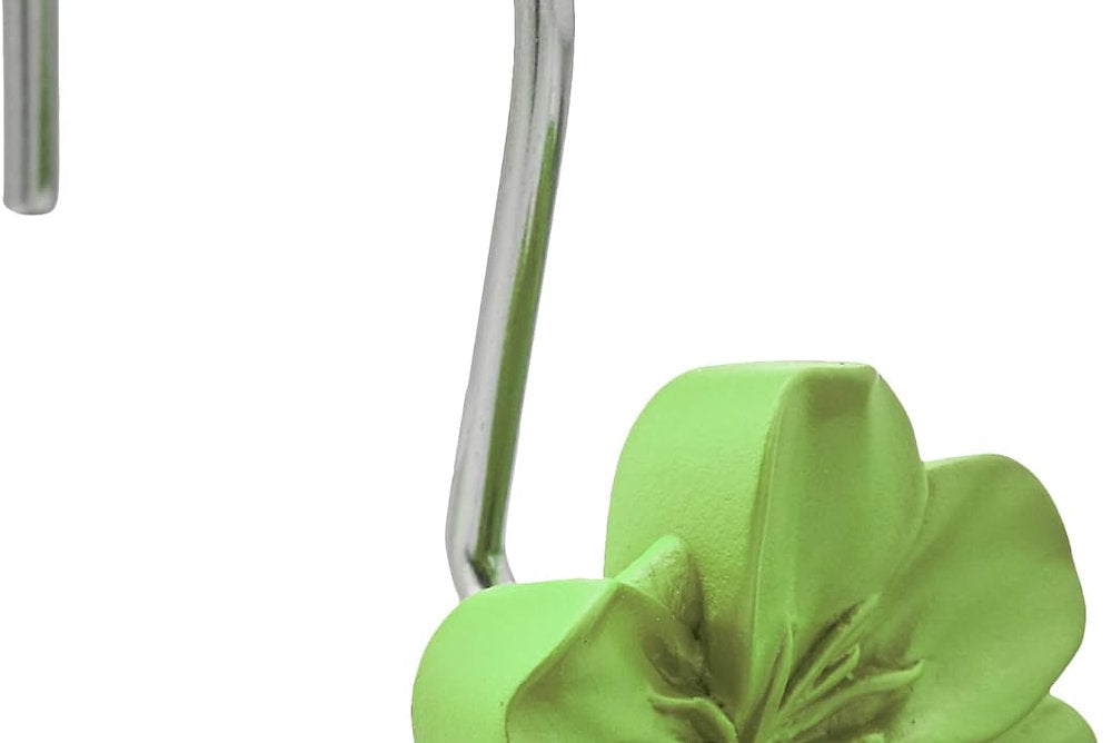 Carlige pentru perdele de duș, Amazon basics, motiv floral, set de 12