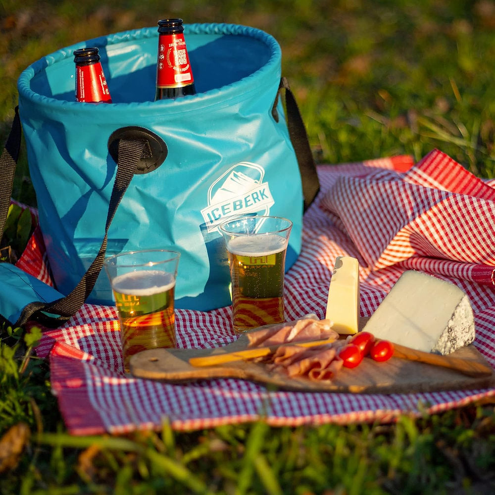 găleată pliabilă ICEBERK cu capac și geantă din plasă 11 l