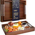 Set de 2 tavi servire decorative lemn bambus