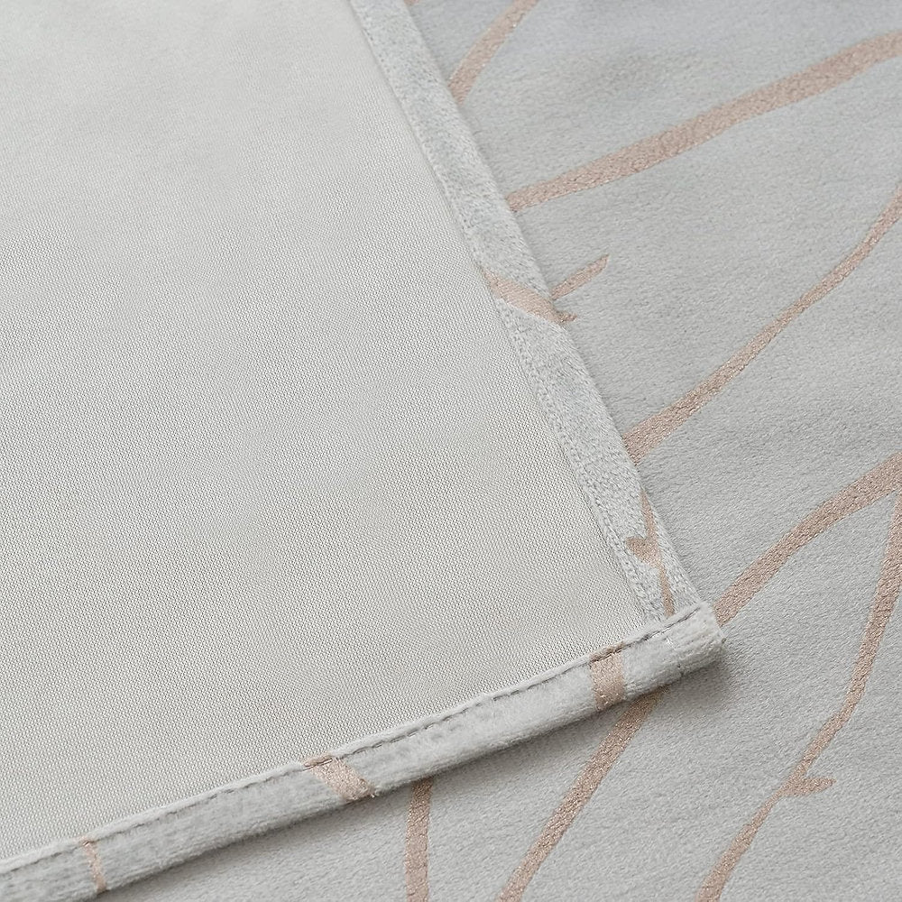 Draperii decorative 100% blackout, EMEMA, 140x175cm set de 2, gri-alb