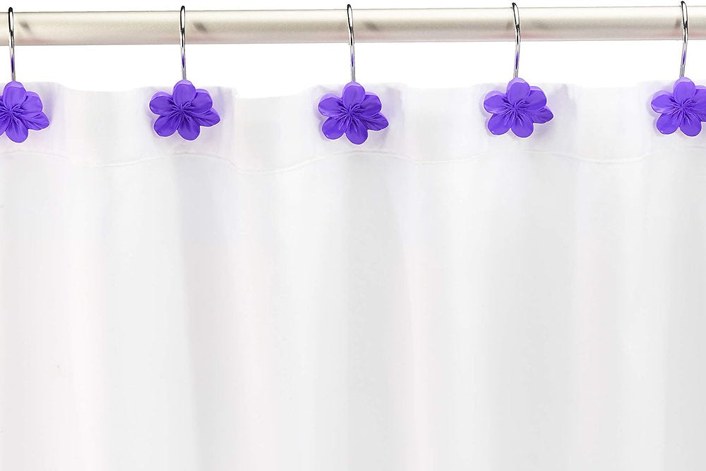 Carlige pentru perdele de duș, Amazon basics, motiv floral, set de 12