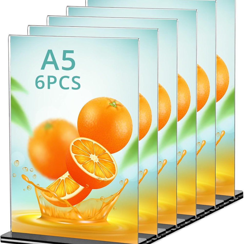Suport meniu, display prezentare QWORK, transparent, A5, set de 6