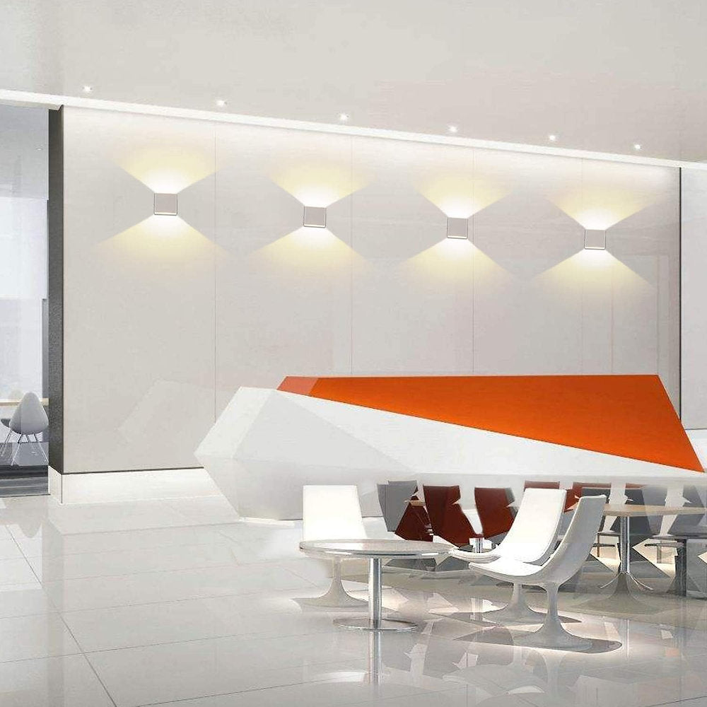 Aplice LED 10W, lumina alba cald, 12x5x12cm, set de2, alb