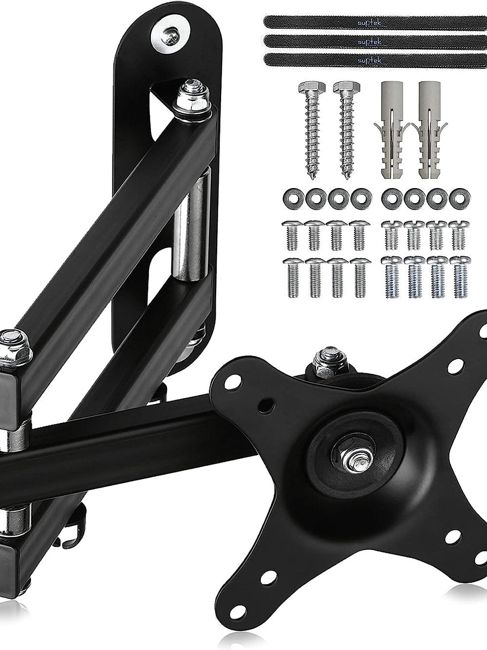 Suport monitor, tv, perete pivotant 15-32 inch, Suptek max 13 kg, Negru