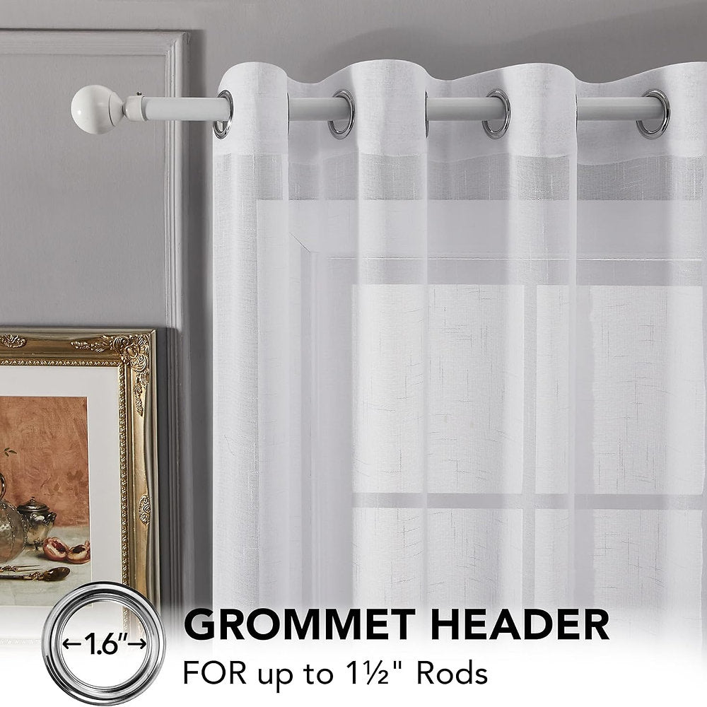 Perdele voal, Deconovo , 240 x 140 cm, alb, set 2