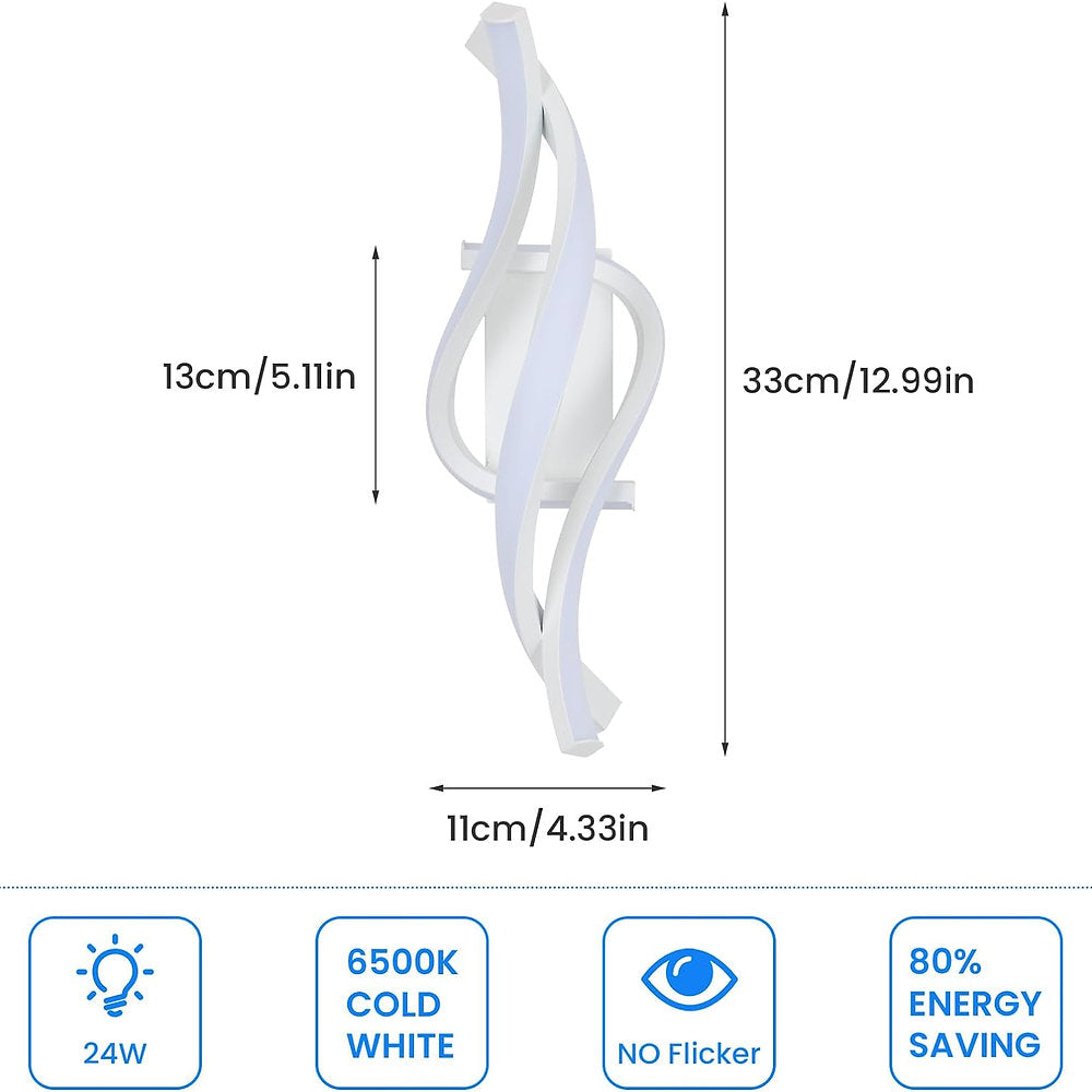 Aplica LED 22W, 6500k, lumina alba rece, 29x10cm