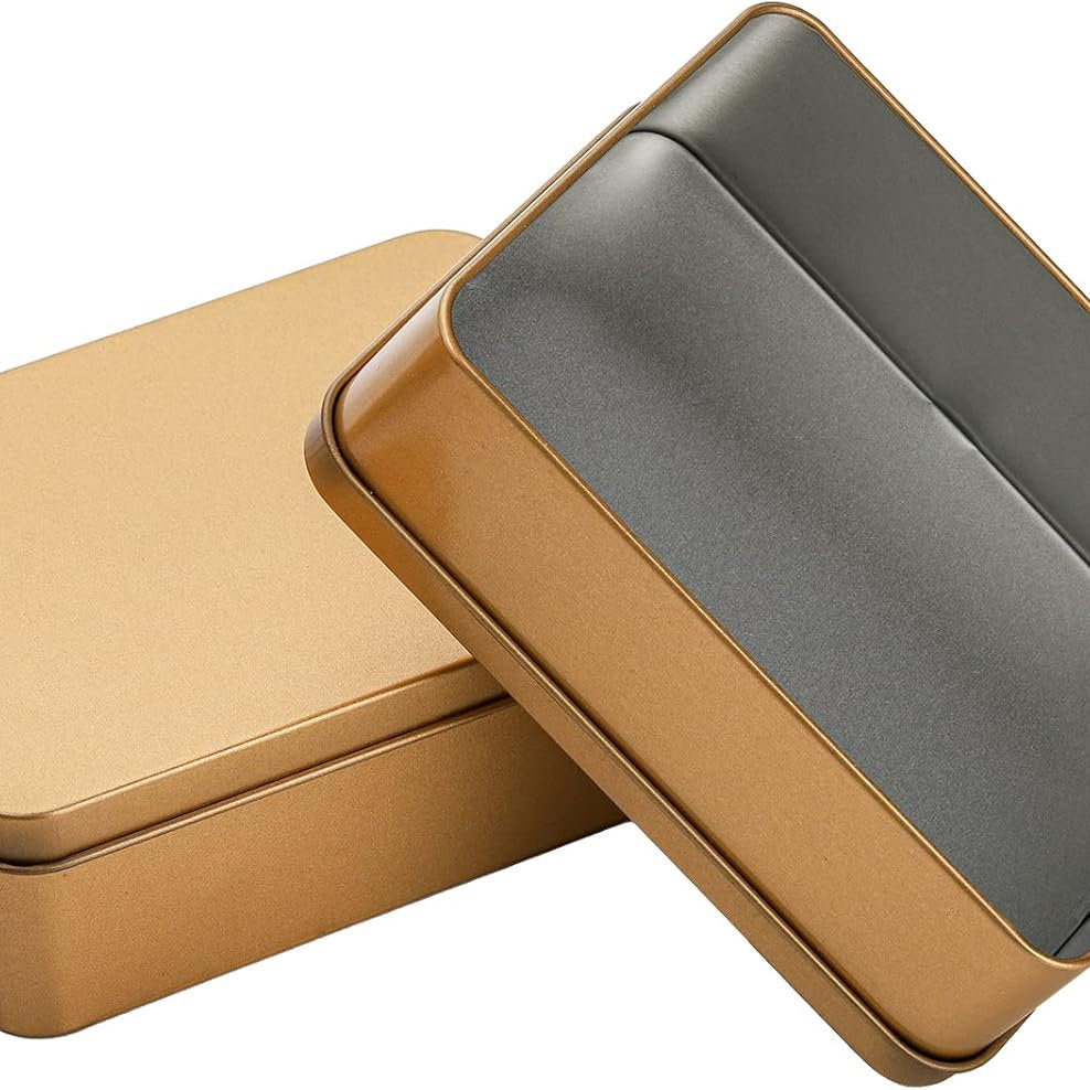 Cutii metalice cu capac, sortare, depozitare,cadou, craft,16 bucati, auriu