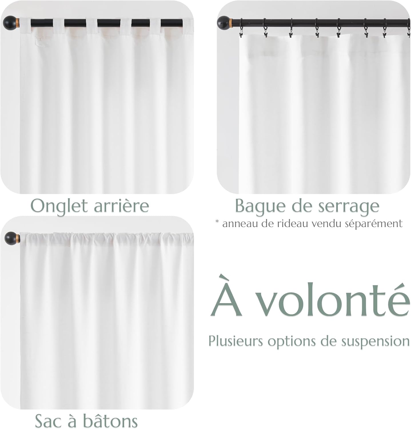 Perdele Vangao semitransparente, alb, in, 140 x 175cm